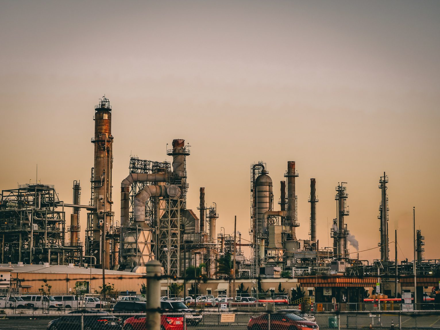 Refinery at golden hour